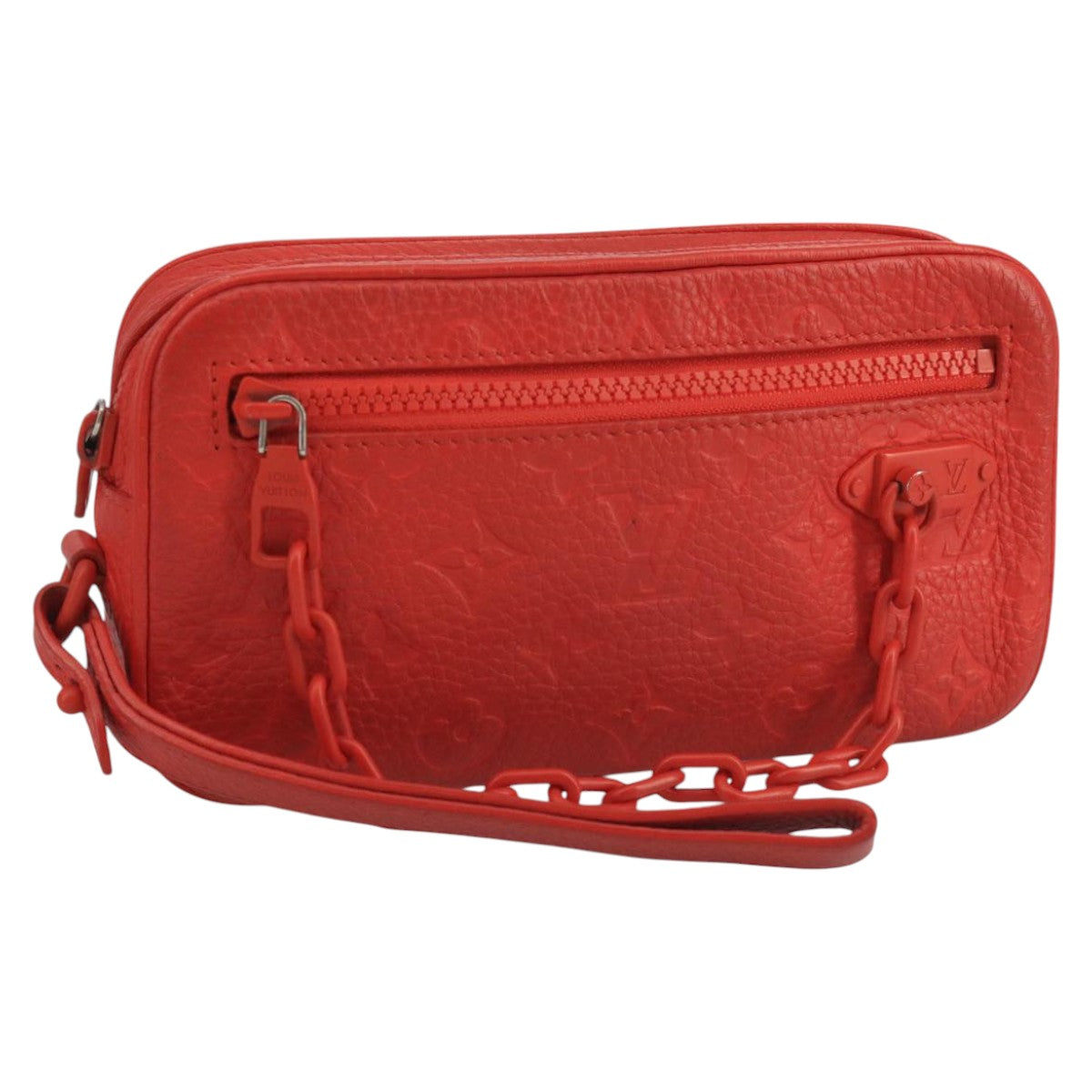Louis Vuitton Pochette Volga Red Leather Clutch Bag (Pre-Owned)