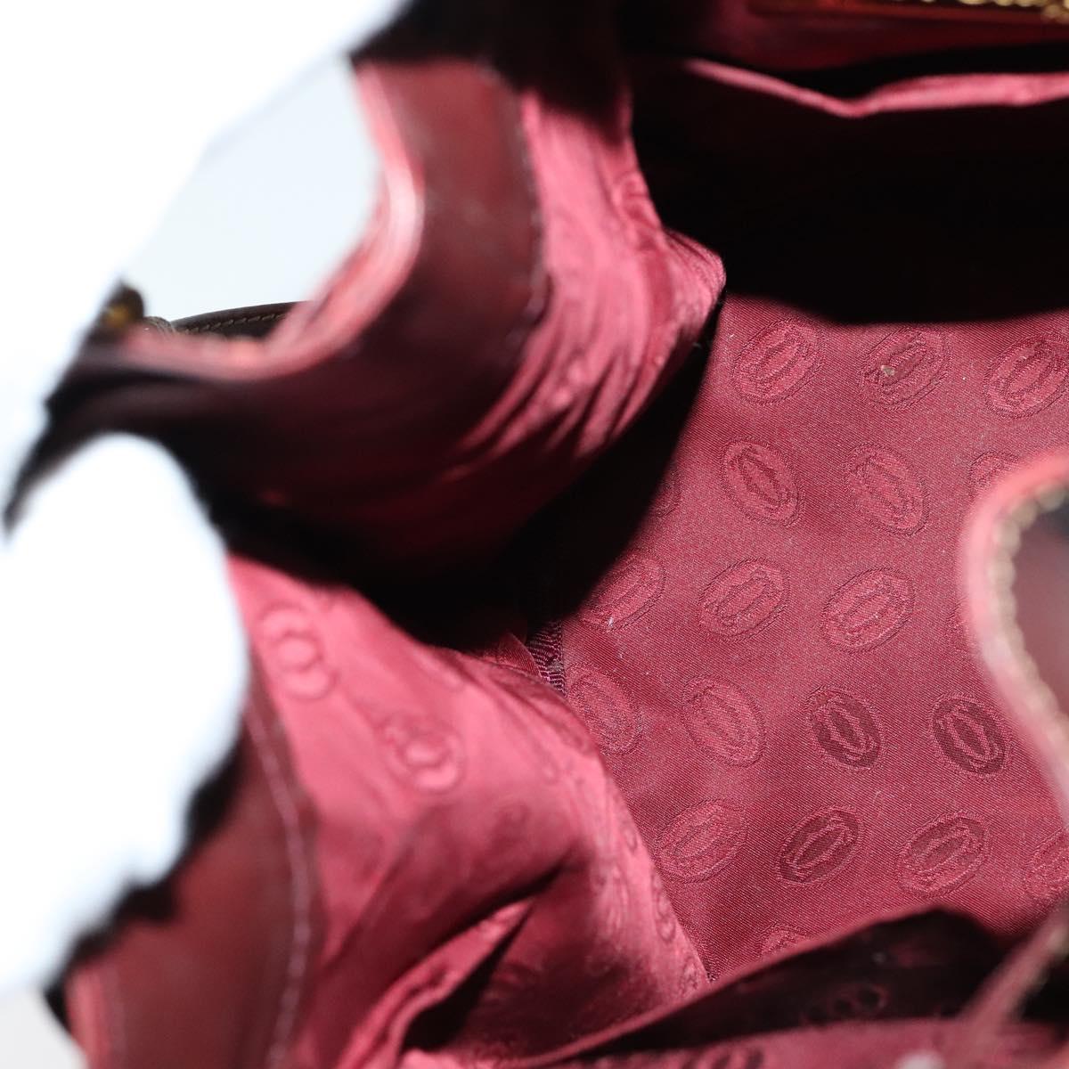 Cartier Must Line Burgundy Leather Shoulder Bag (Pre-Owned)