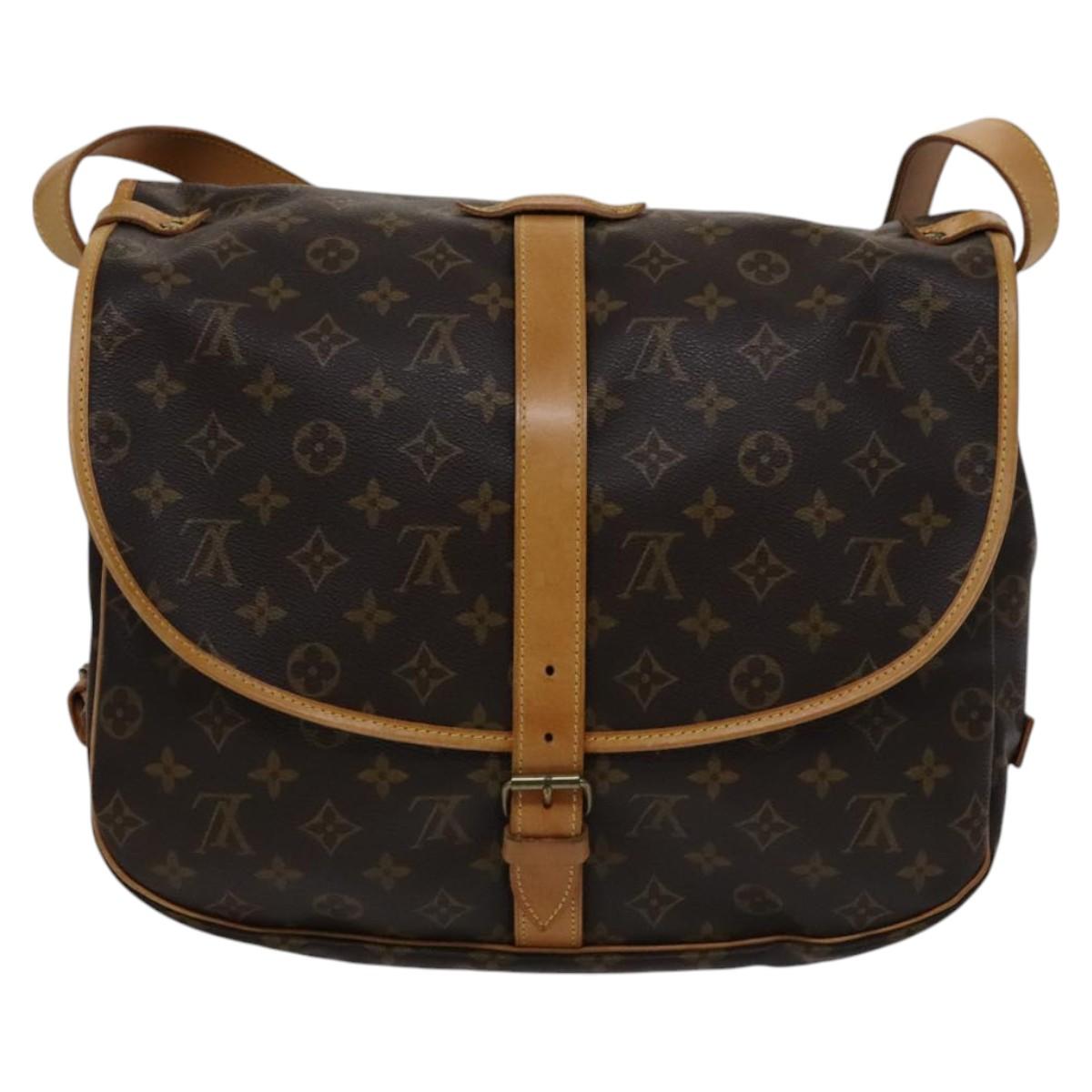 Louis Vuitton Saumur 35 Brown Canvas Shoulder Bag (Pre-Owned)