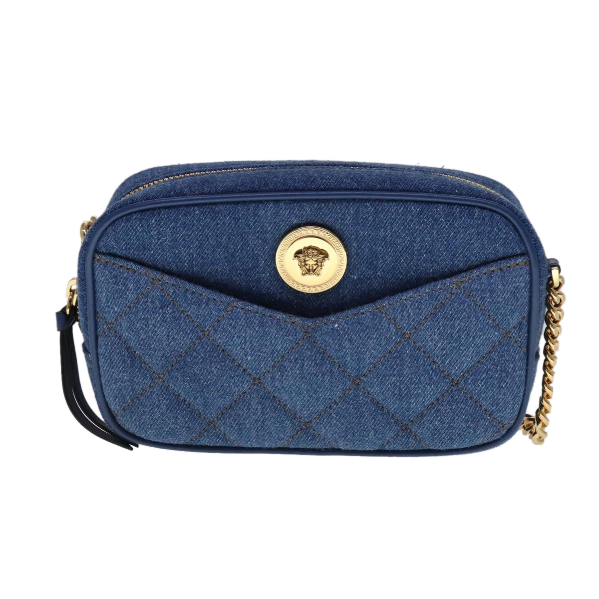 Versace Blue Denim - Jeans Shoulder Bag (Pre-Owned)