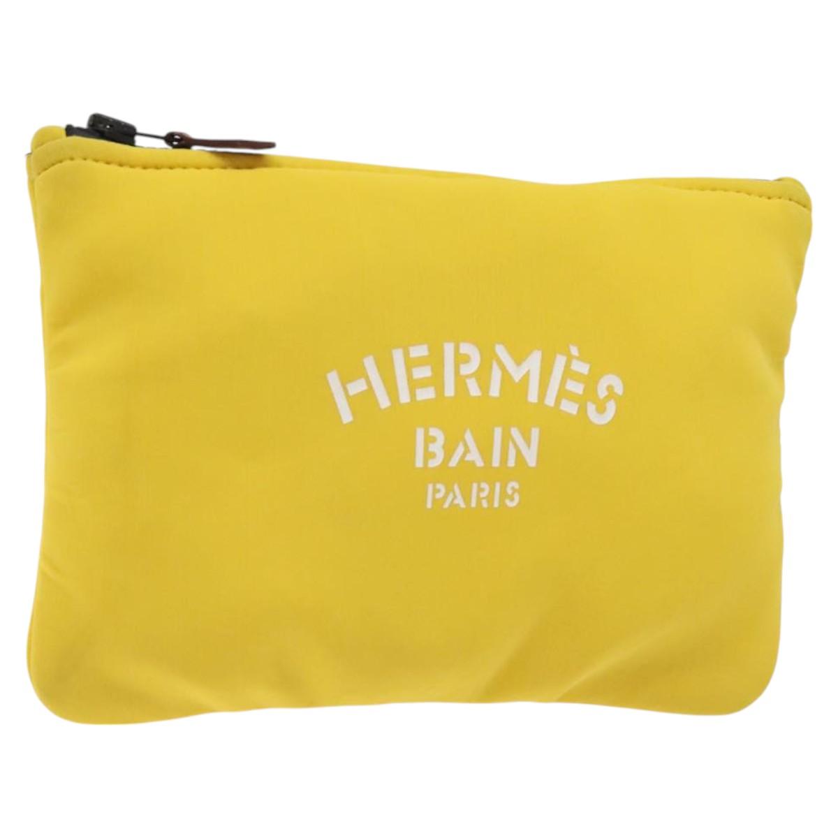 Hermès Neobain Yellow Nylon Clutch Bag (Pre-Owned)