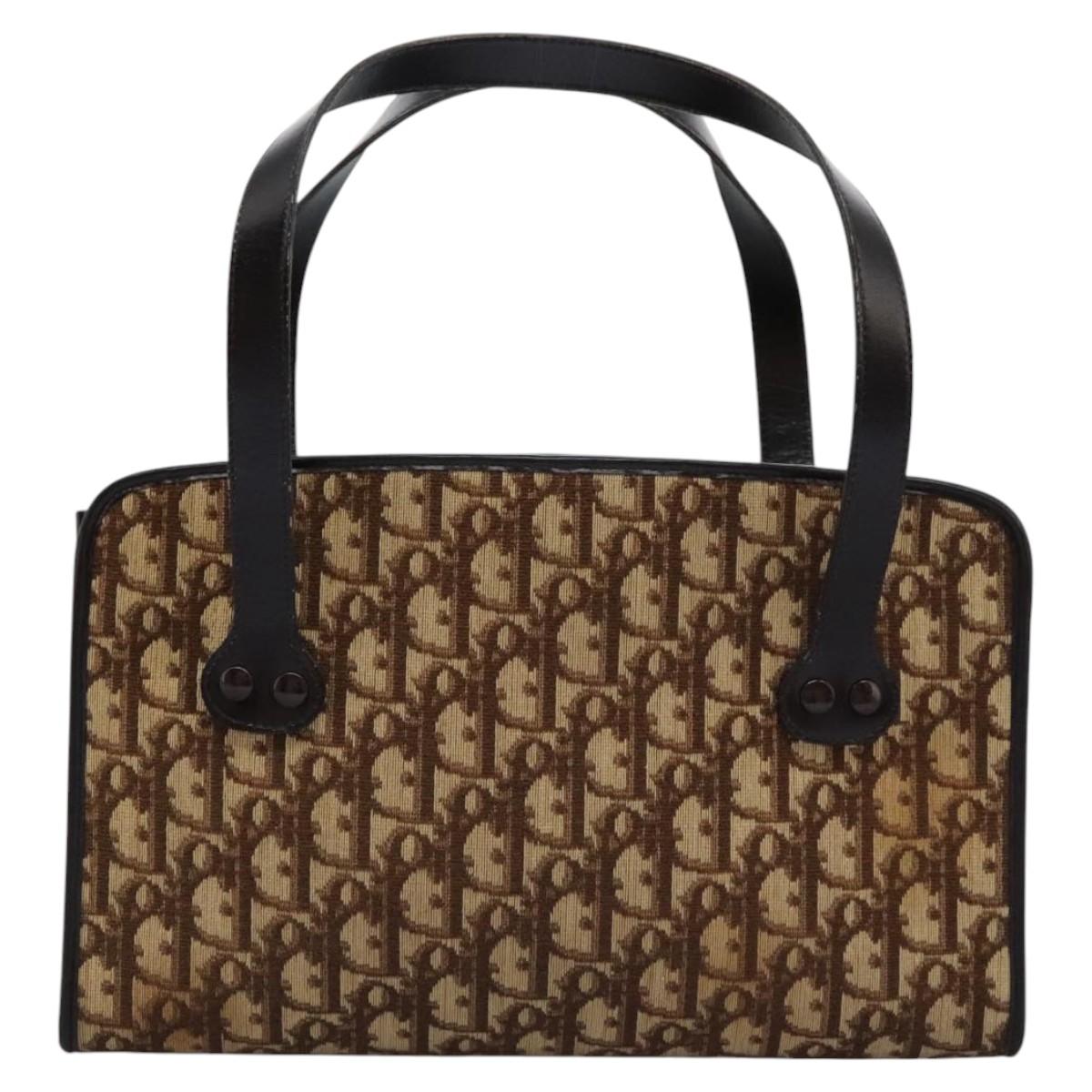 Dior Trotter Brown Canvas Handbag (Pre-Owned)