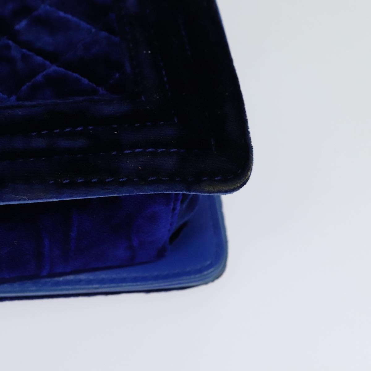 Chanel Boy Blue Velvet Shoulder Bag (Pre-Owned)