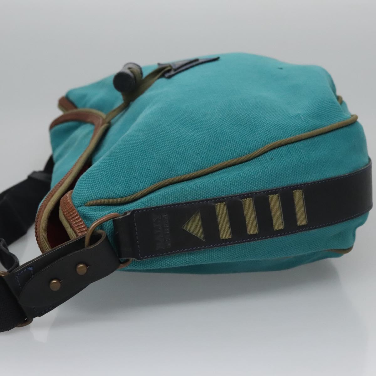 Bally Blue Canvas Handbag (Pre-Owned)