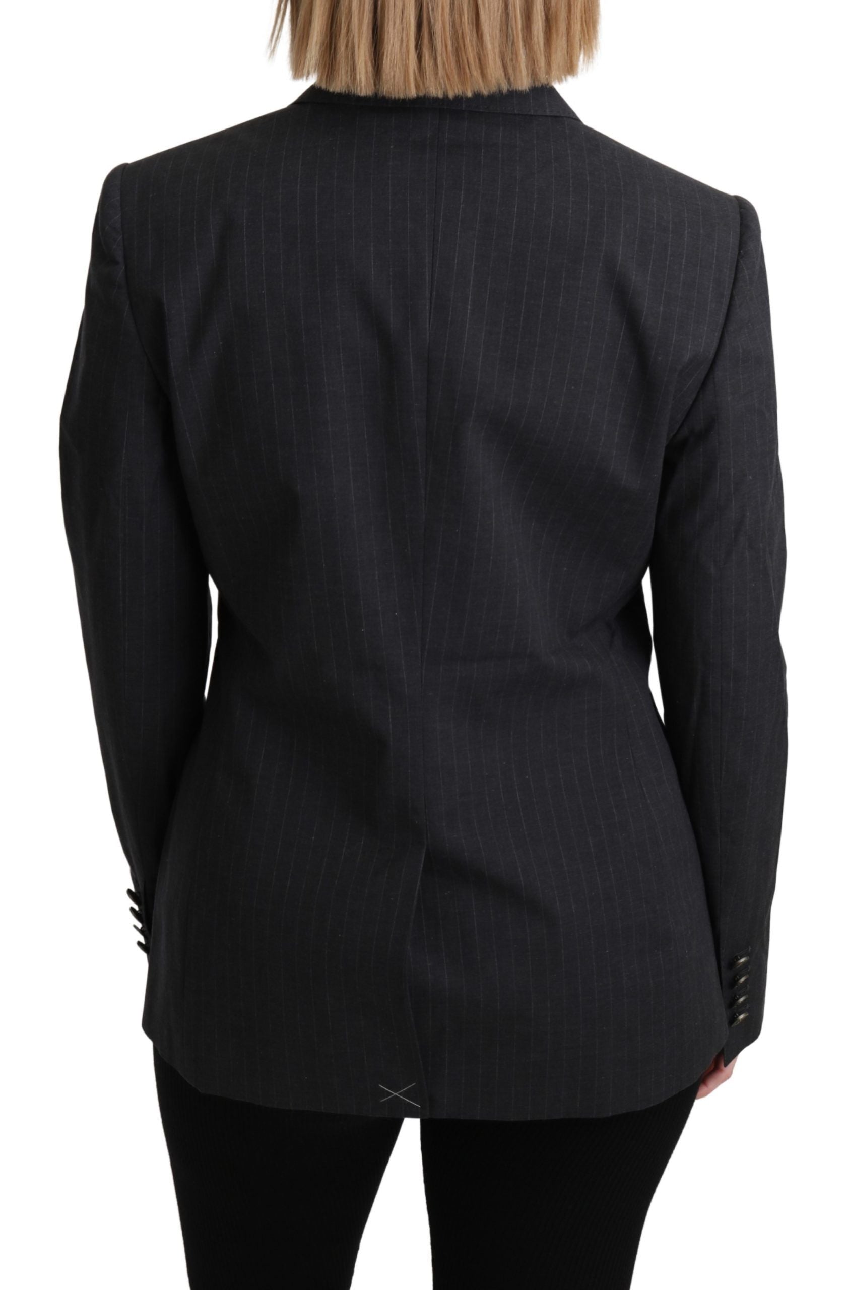 Dolce & Gabbana Gray Single Breasted Blazer Cotton Women's Jacket