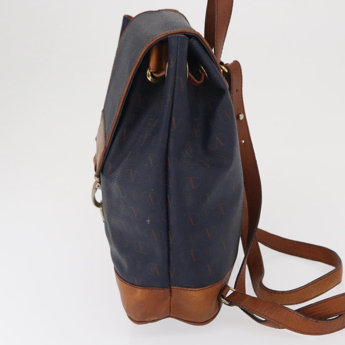 Valentino Garavani Vintage Leather Navy Leather Backpack Bag (Pre-Owned)