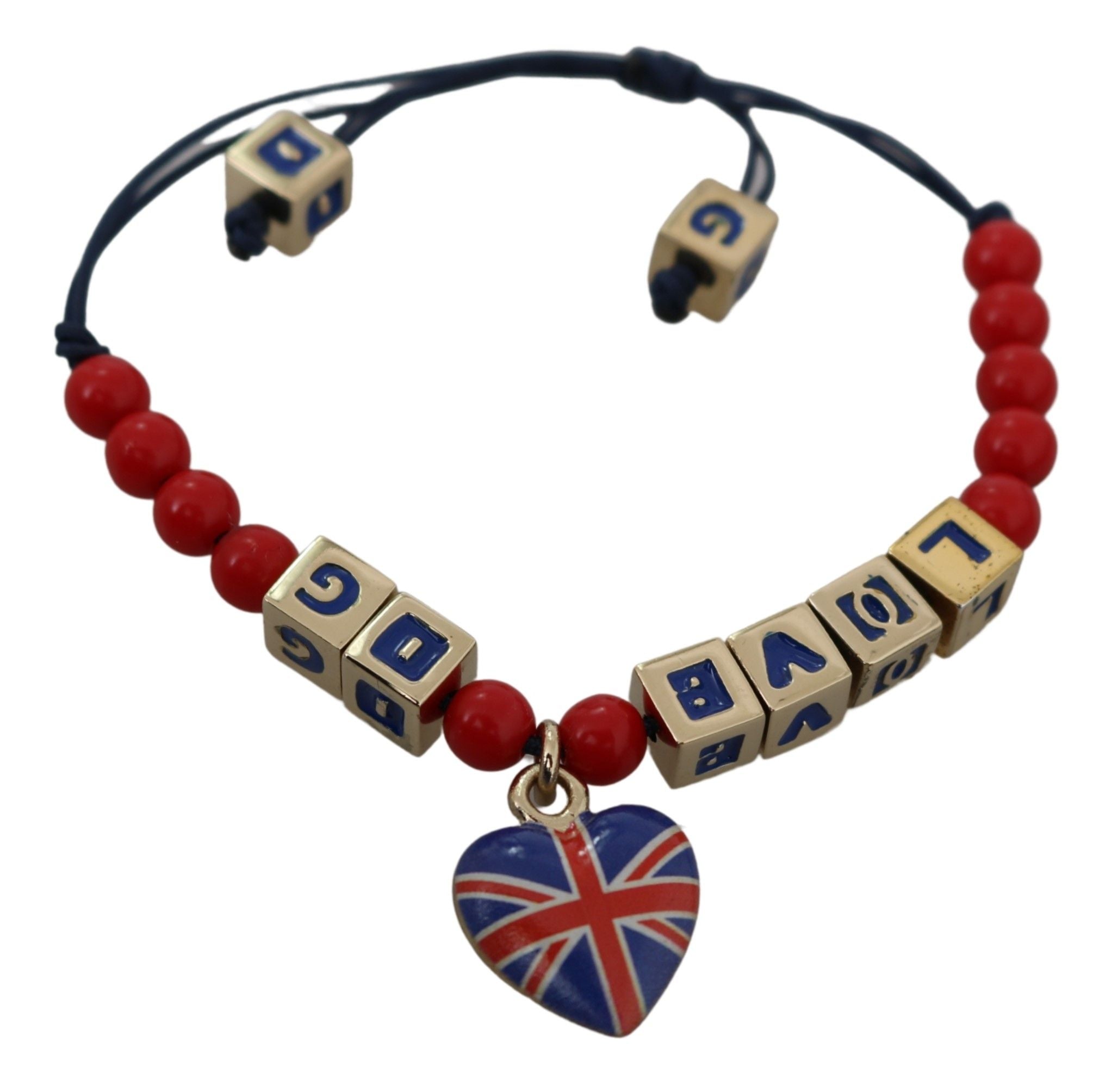 Dolce & Gabbana Elegant Blue Red Glass Cotton Blend Women's Bracelet