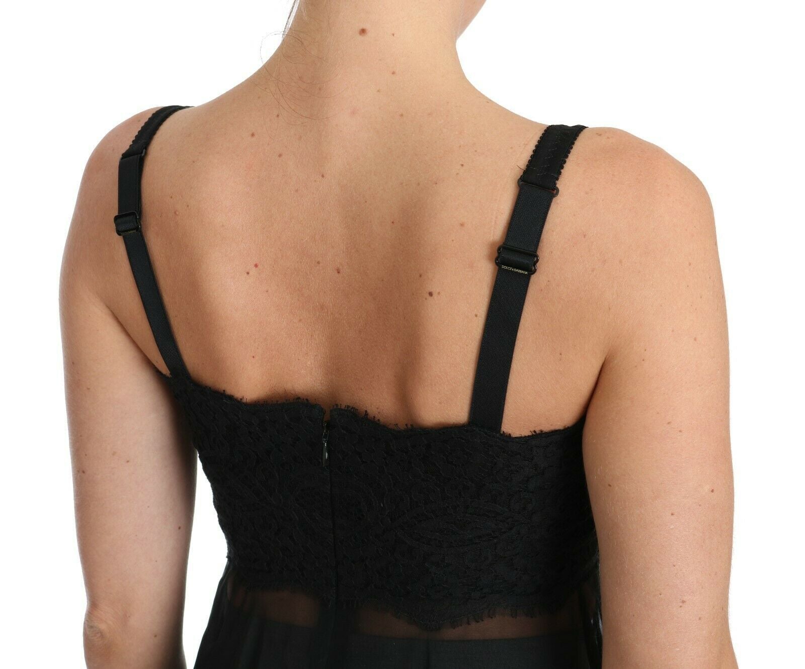 Dolce & Gabbana Black Silk Lace Dress Chemise Women's Lingerie