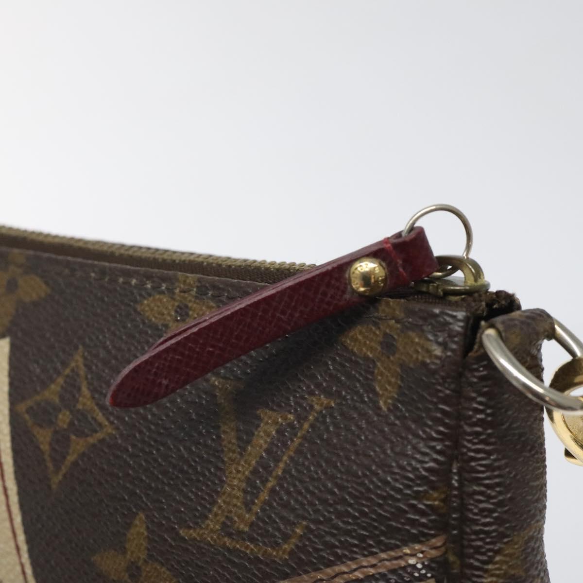 Louis Vuitton Mini Pochette Accessoires Brown Canvas Clutch Bag (Pre-Owned)