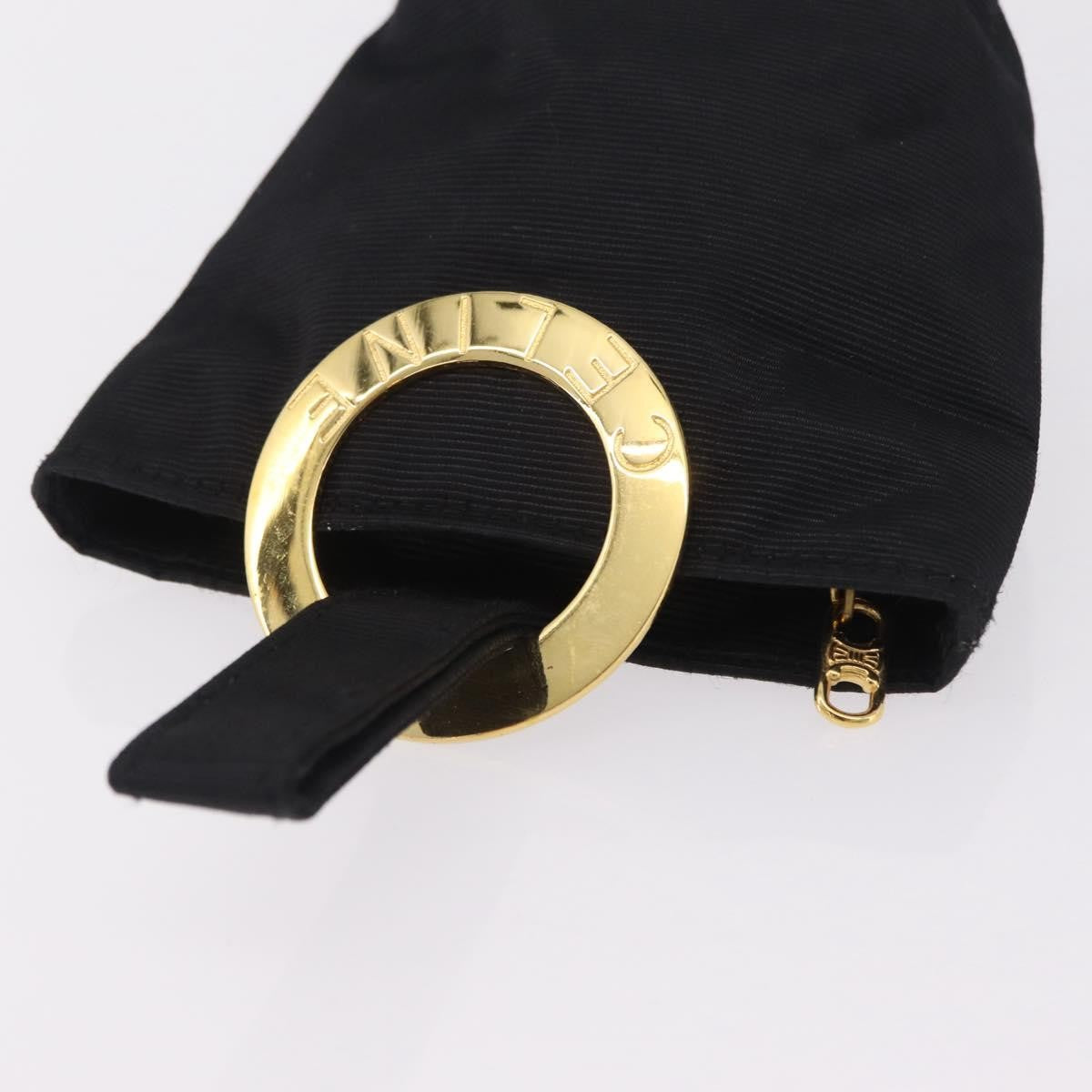 Celine Circle Logo Pouch Canvas Black Canvas Clutche & Pouche Bag (Pre-Owned)