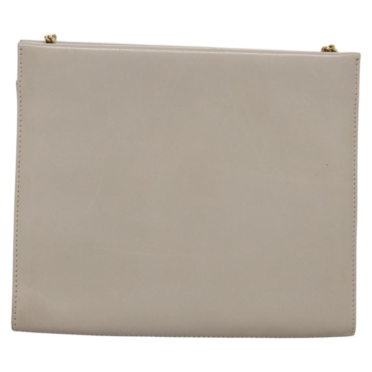 Salvatore Ferragamo Vintage Chain Leather Beige Leather Shoulder Bag Bag (Pre-Owned)