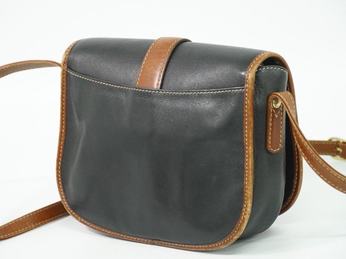 Celine Flap Shoulder Leather Black Leather Shoulder Bag Bag (Pre-Owned)