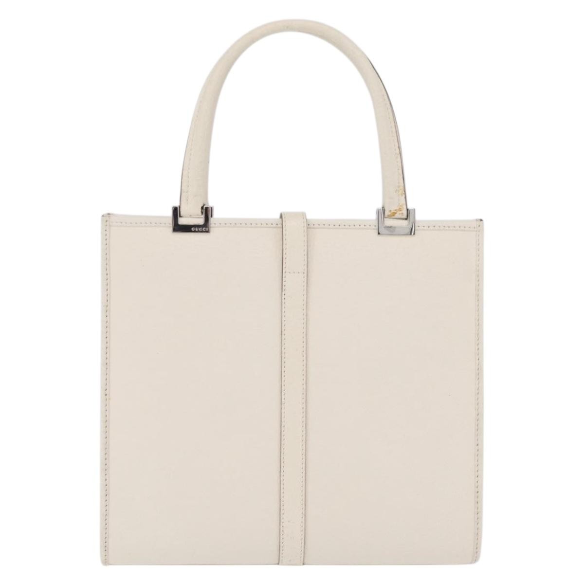 Gucci Jackie Soft Leather White Leather Tote Bag Bag (Pre-Owned)