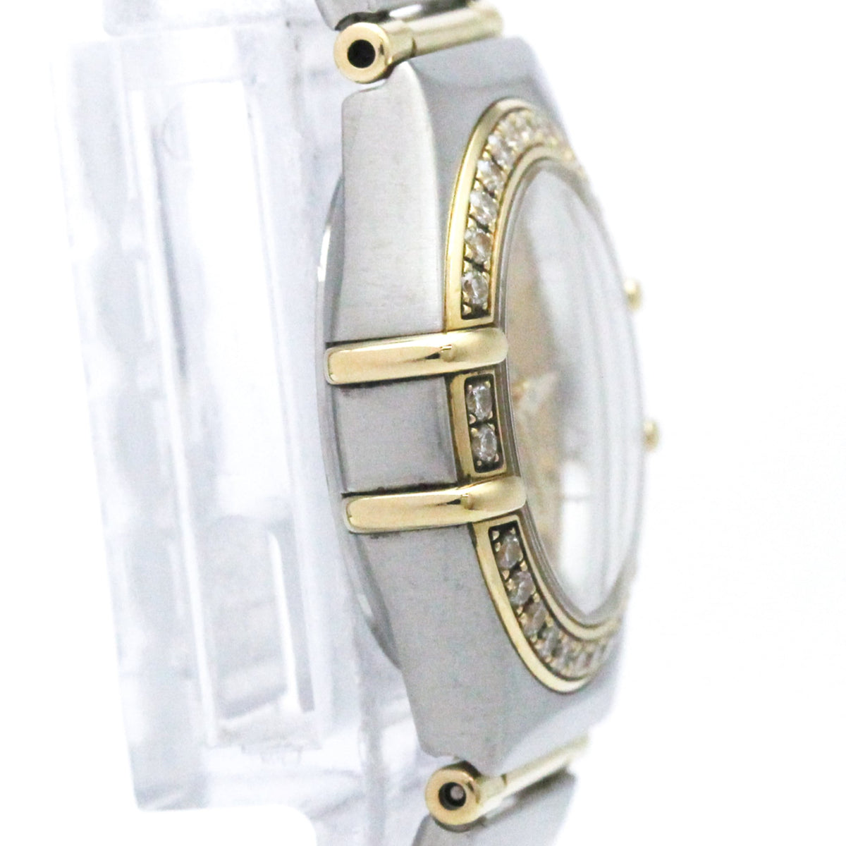 Omega Constellation Quartz Stainless Steel And Rose Gold With Diamond Bezel Watch (Pre-Owned)