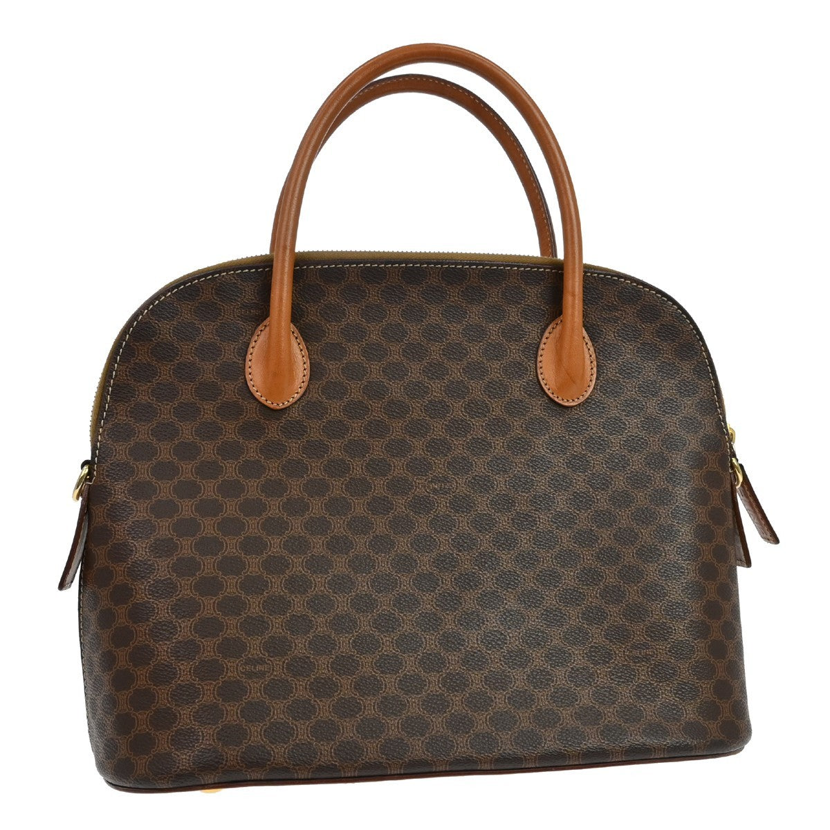 Celine Macadam Leather Brown Canvas Tote Bag Bag (Pre-Owned)