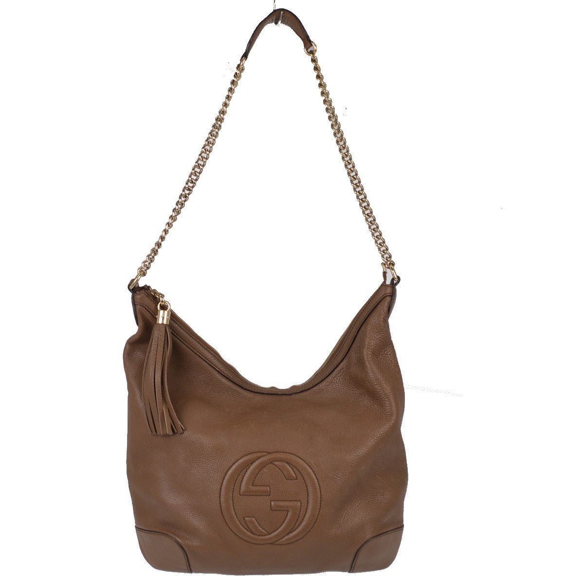 Gucci Soho Chain Hobo Leather Brown Leather Shoulder Bag Bag (Pre-Owned)