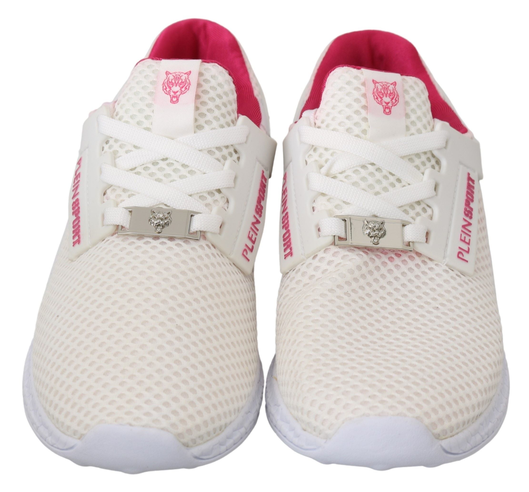 Philipp Plein White Pink Polyester Becky Sneakers Women's Shoes