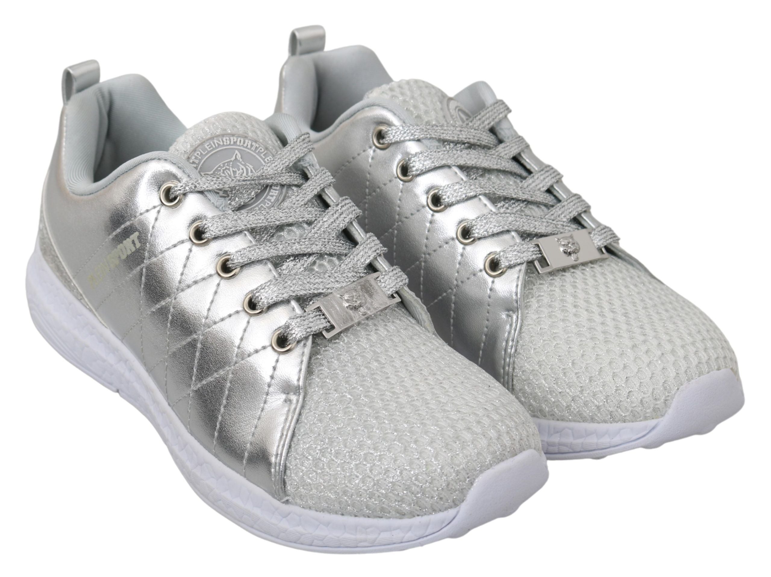 Philipp Plein Sleek Silver Sneakers for Women's Trendsetters