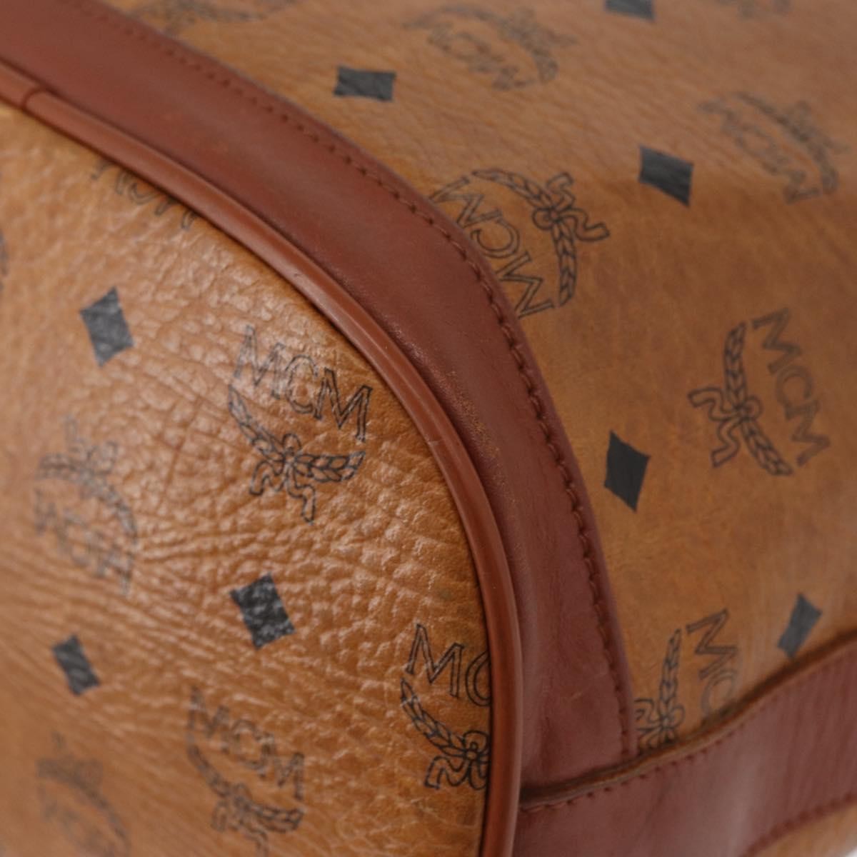 MCM Visetos Canvas Brown Canvas Shoulder Bag Bag (Pre-Owned)