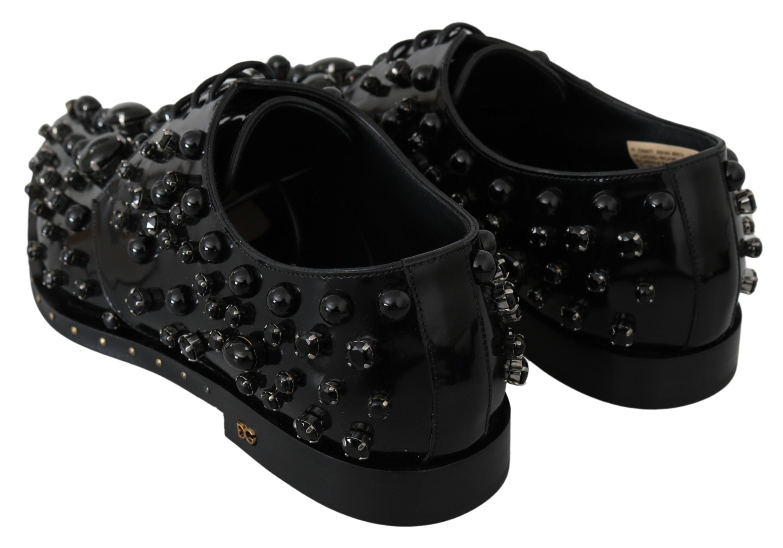 Dolce & Gabbana Elegant Black Dress Shoes with Women's Crystals