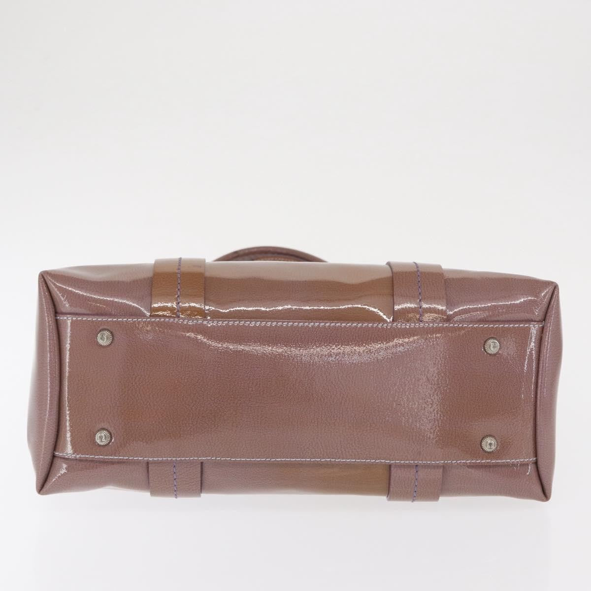 Salvatore Ferragamo Vintage Patent Leather Purple Patent_Leather Handbag (Pre-Owned)