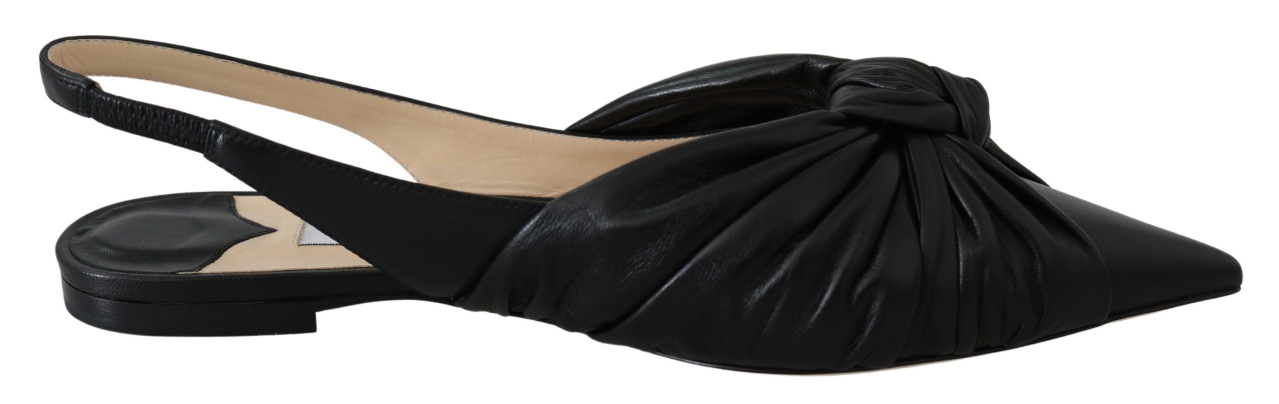 Jimmy Choo Black Leather Annabell Flat Women's Shoes