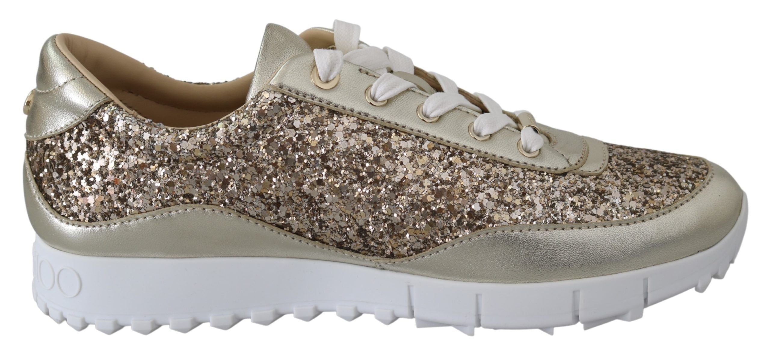 Jimmy Choo Gold Leather Antique Monza Women's Sneakers