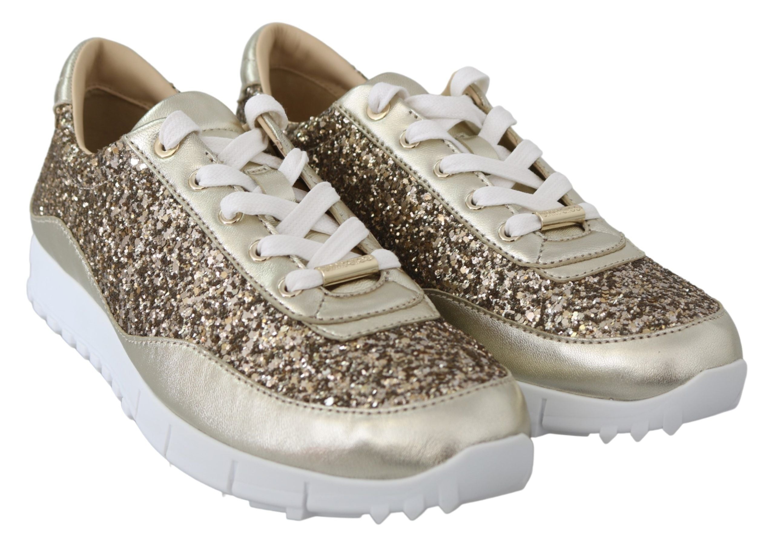 Jimmy Choo Gold Leather Antique Monza Women's Sneakers