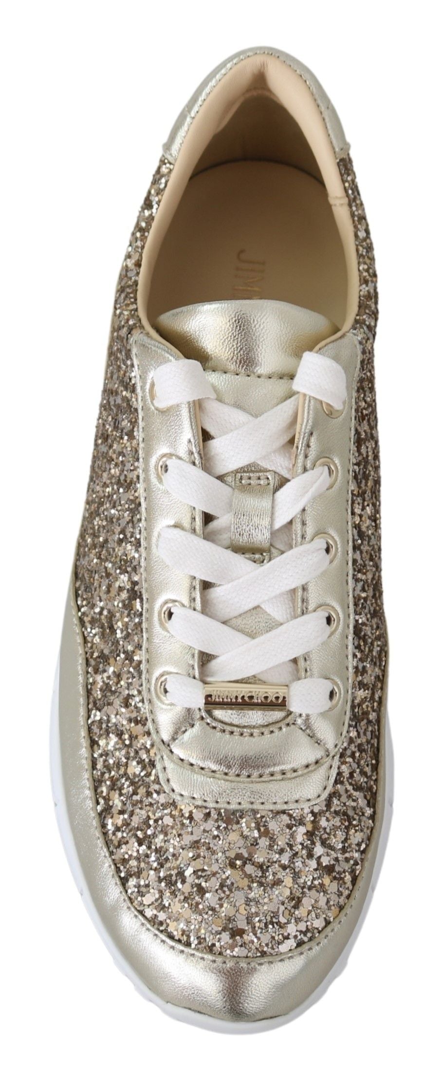 Jimmy Choo Gold Leather Antique Monza Women's Sneakers