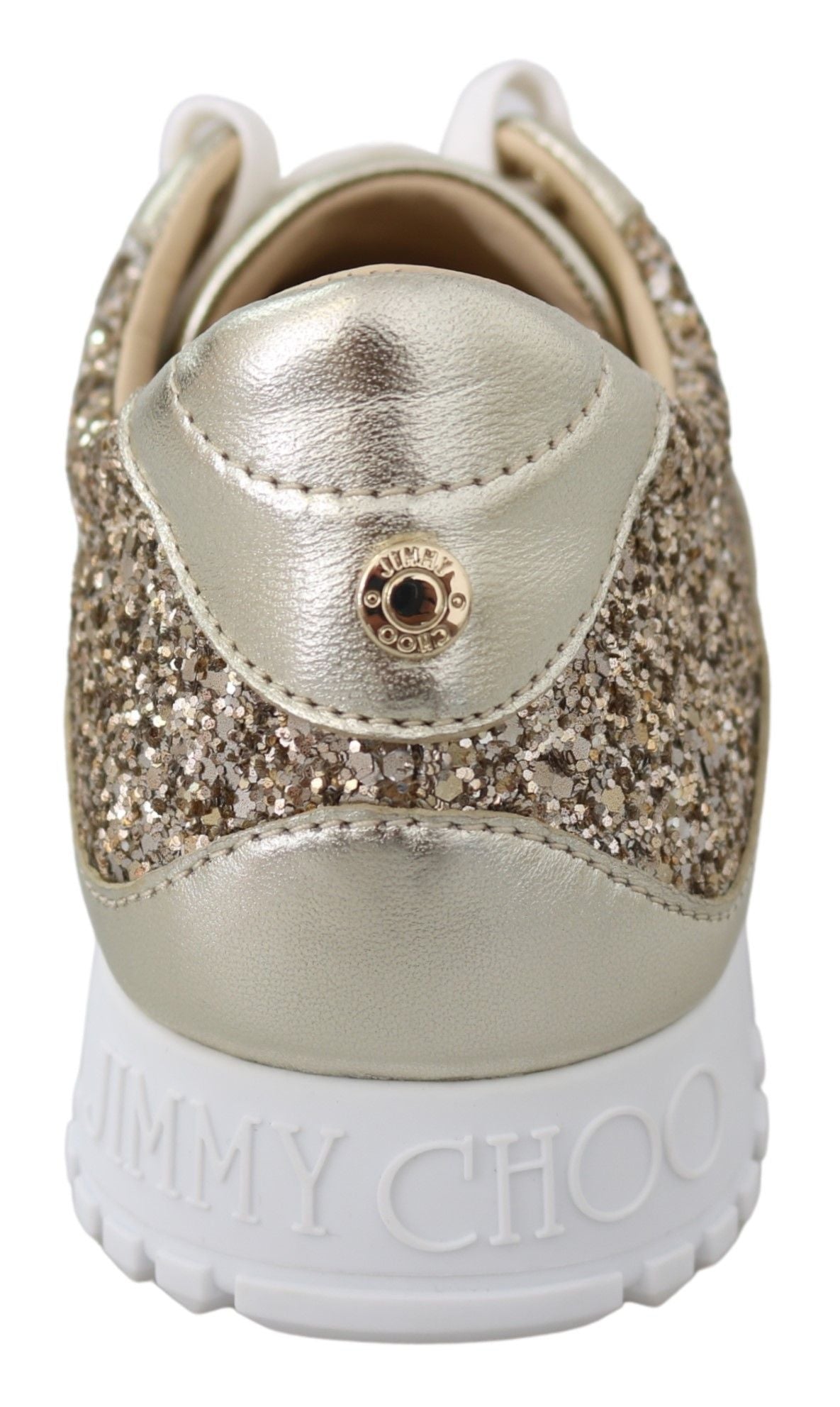 Jimmy Choo Gold Leather Antique Monza Women's Sneakers