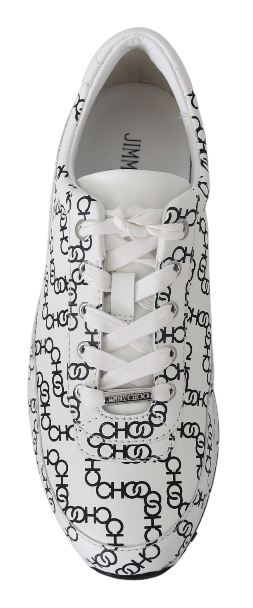 Jimmy Choo White and Black Leather Monza Women's Sneakers