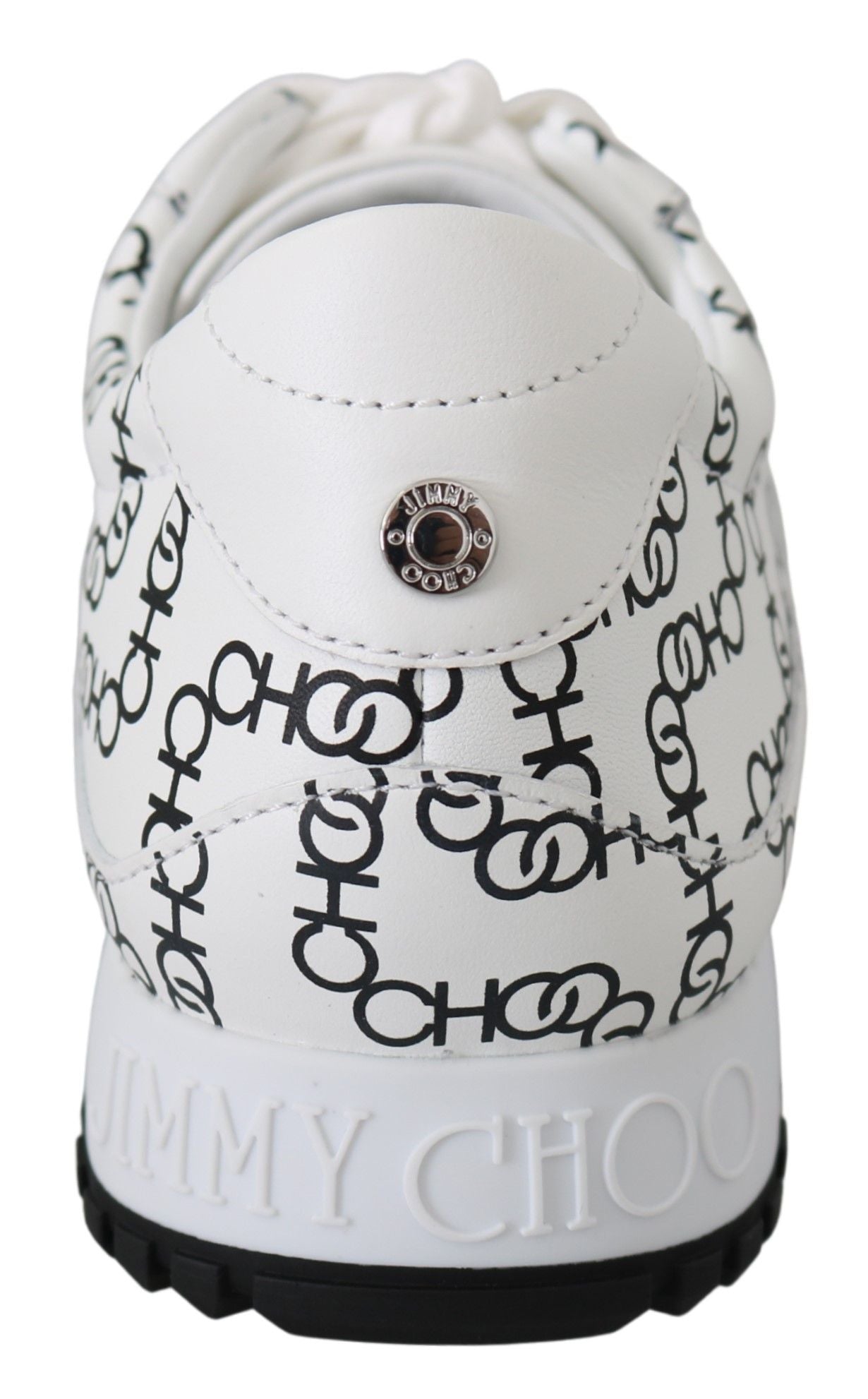 Jimmy Choo White and Black Leather Monza Women's Sneakers