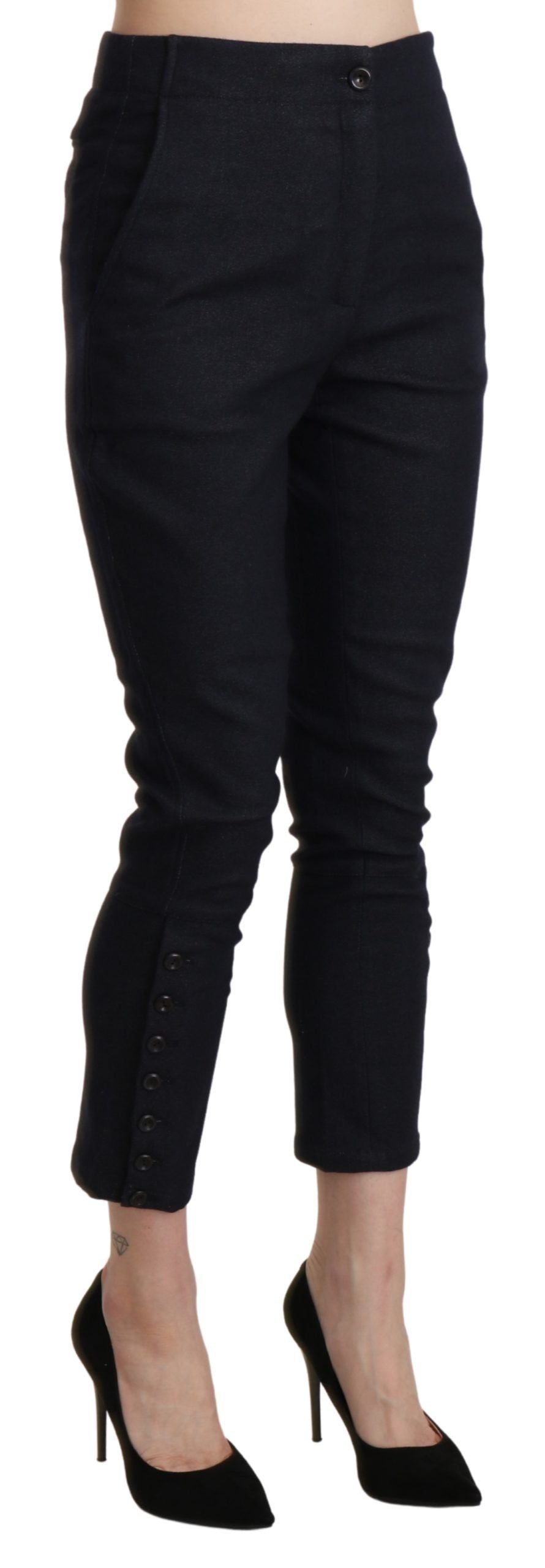 Ermanno Scervino Chic High Waist Cropped Capri Women's Pants