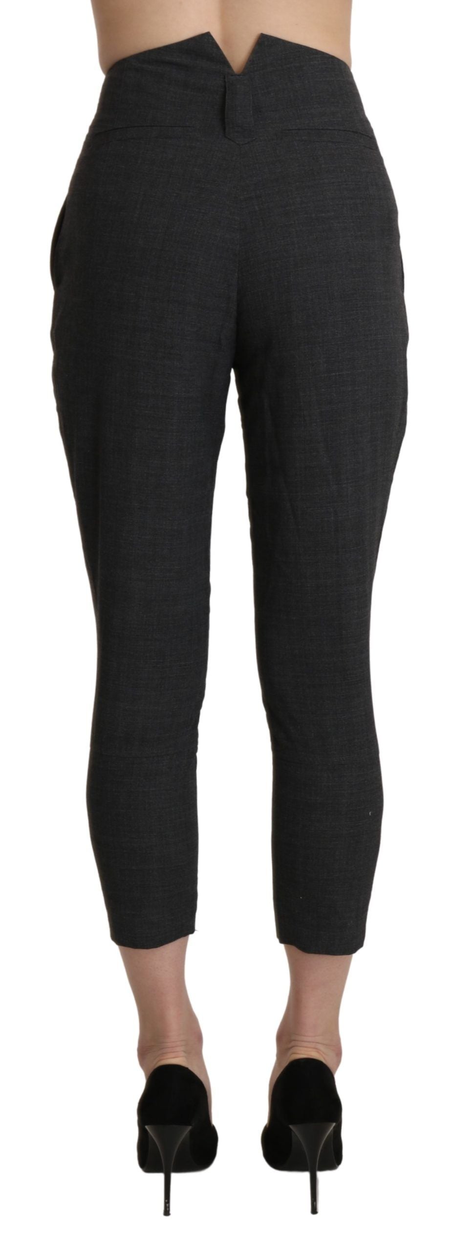 Ermanno Scervino Gray High Waist Capri Cropped Cotton Women's Pants