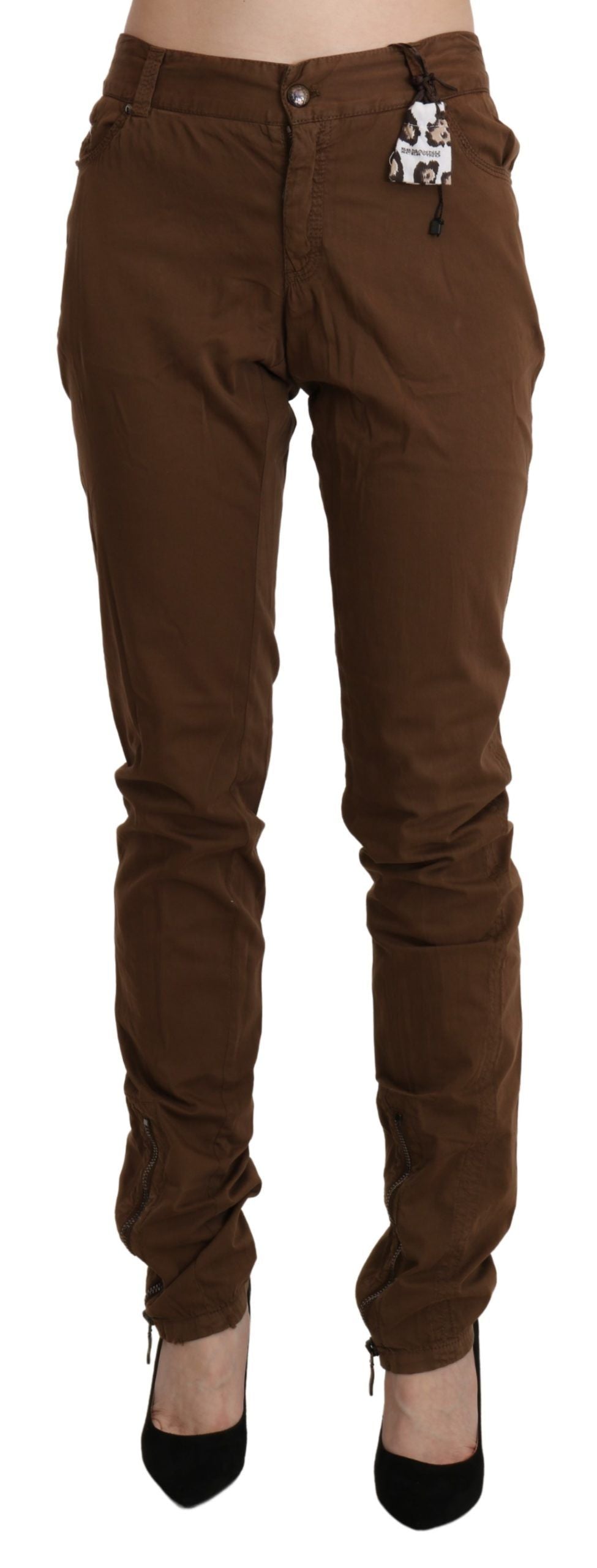 Ermanno Scervino Chic High Waist Skinny Cotton Women's Trousers