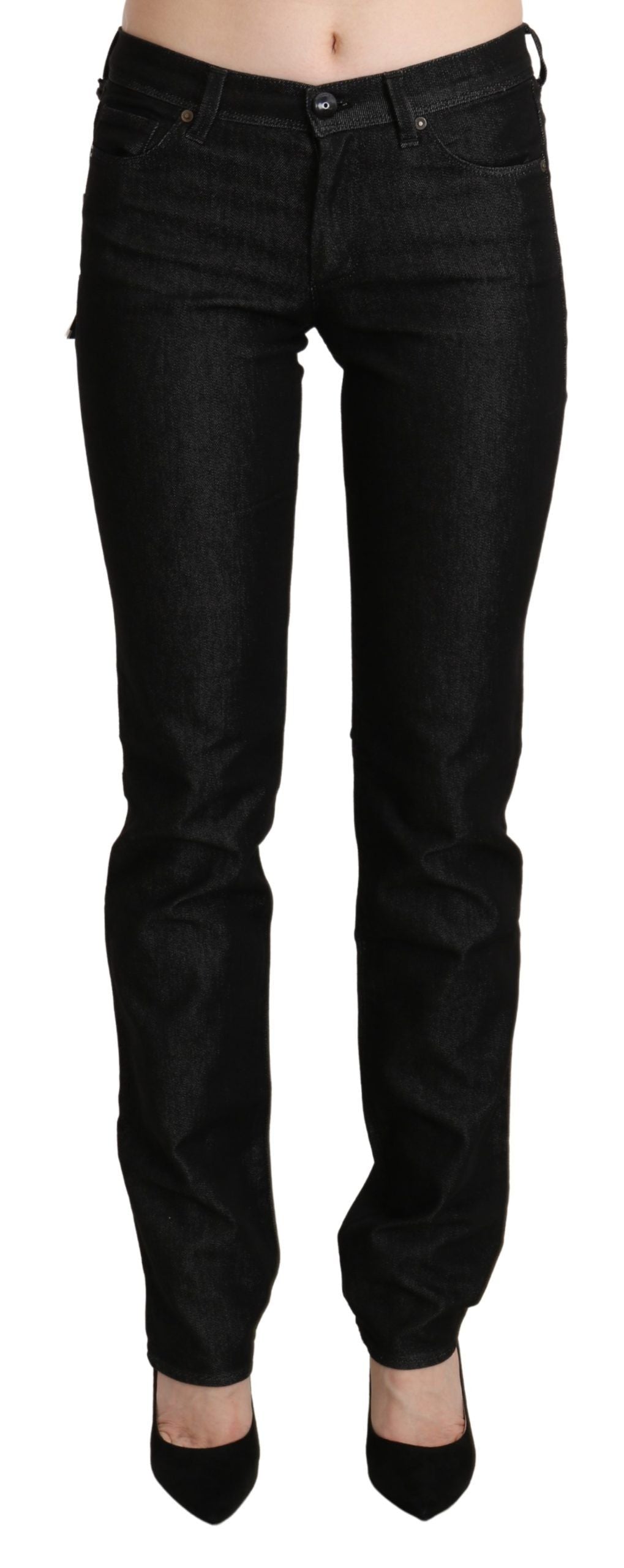 Ermanno Scervino Chic Black Mid Waist Skinny Women's Jeans