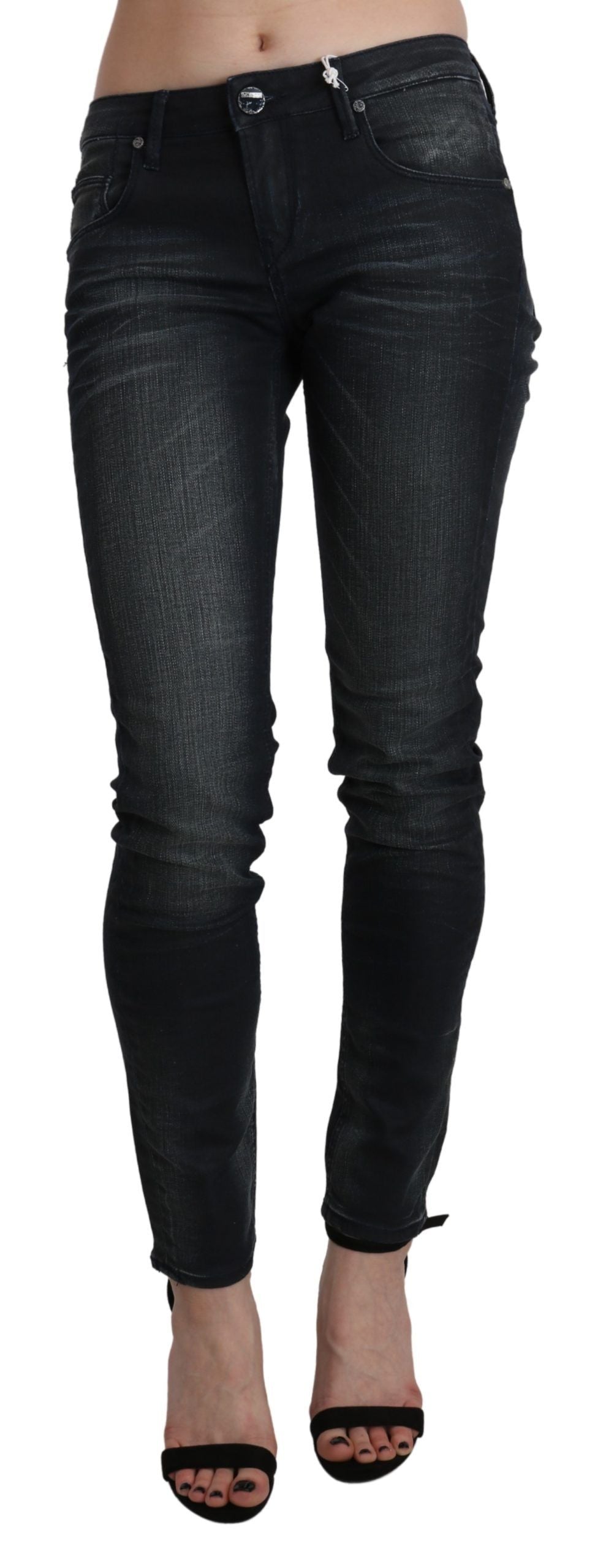 Acht Blue Washed Low Waist Skinny Denim Women's Trouser