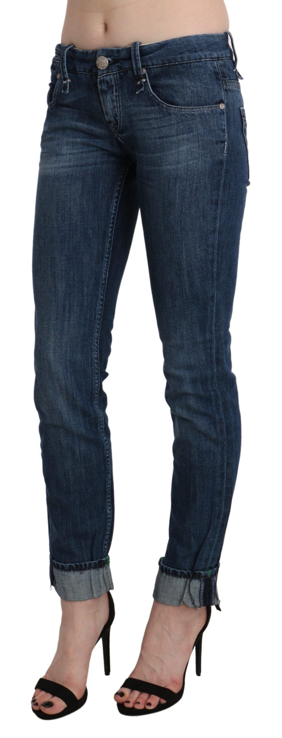 Acht Blue Washed Low Waist Skinny Denim Women's Trouser
