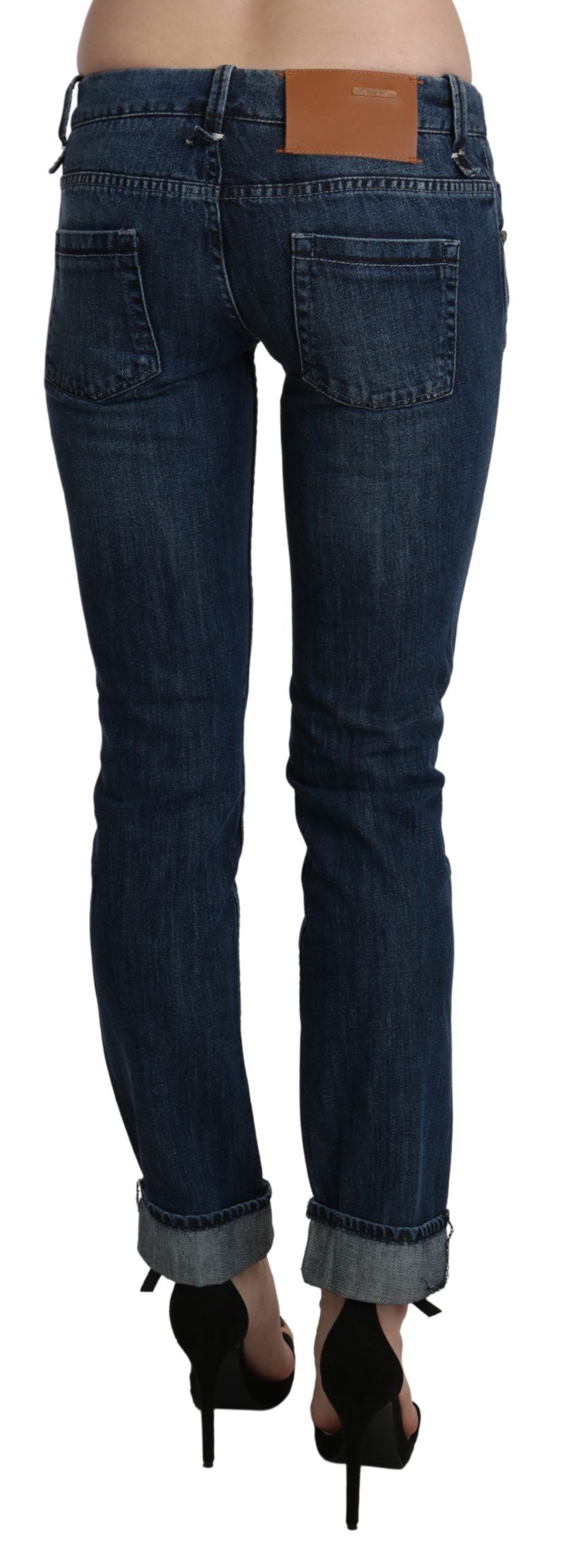 Acht Blue Washed Low Waist Skinny Denim Women's Trouser