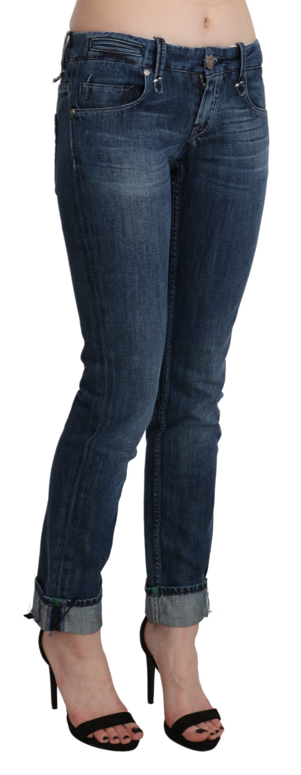 Acht Blue Washed Low Waist Skinny Denim Women's Trouser