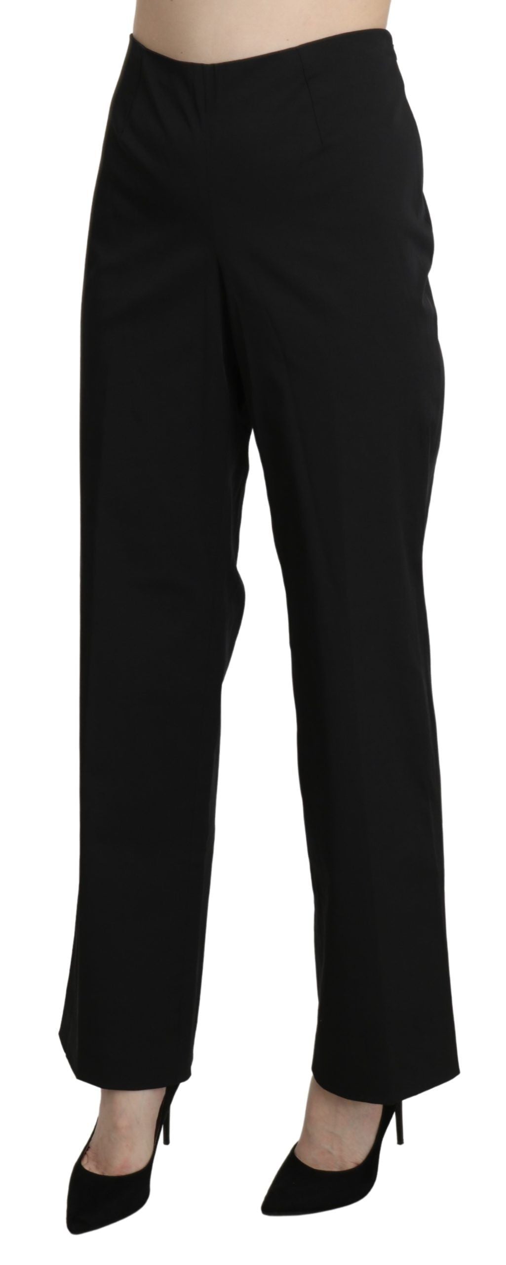 BENCIVENGA Black High Waist Straight Dress Trouser Women's Pants