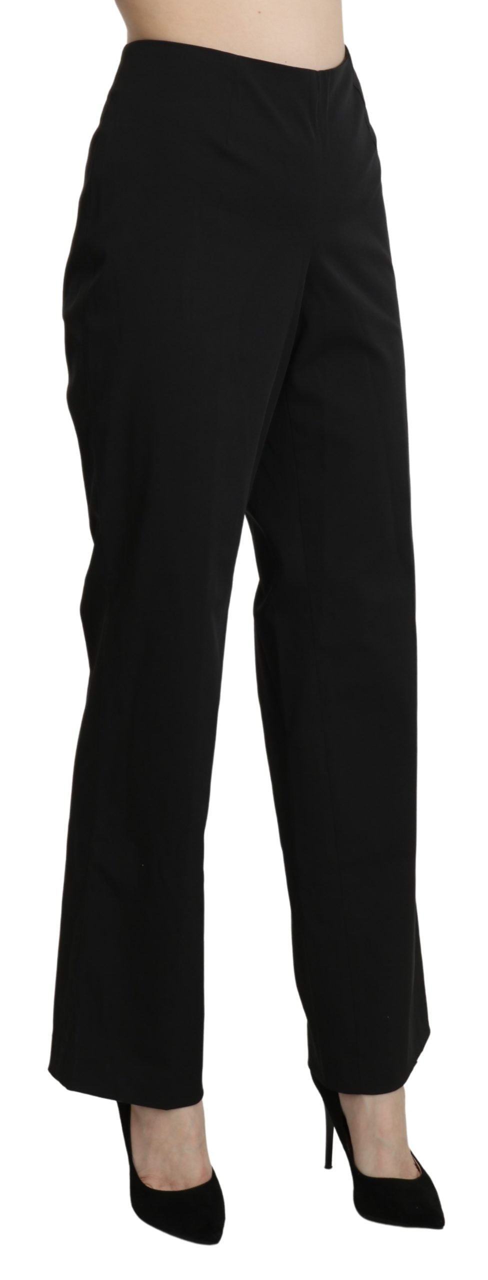 BENCIVENGA Black High Waist Straight Dress Trouser Women's Pants