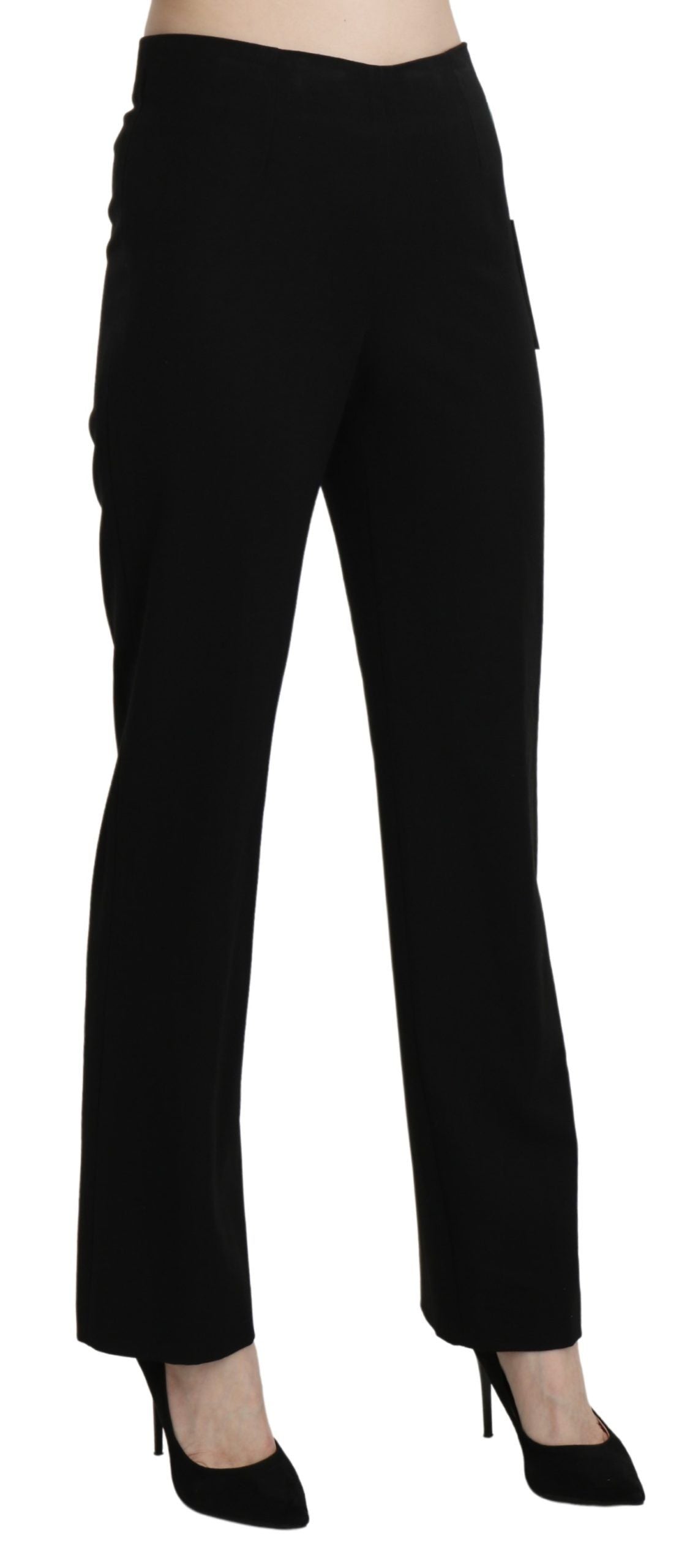 BENCIVENGA Elegant Black High Waist Straight Women's Pants