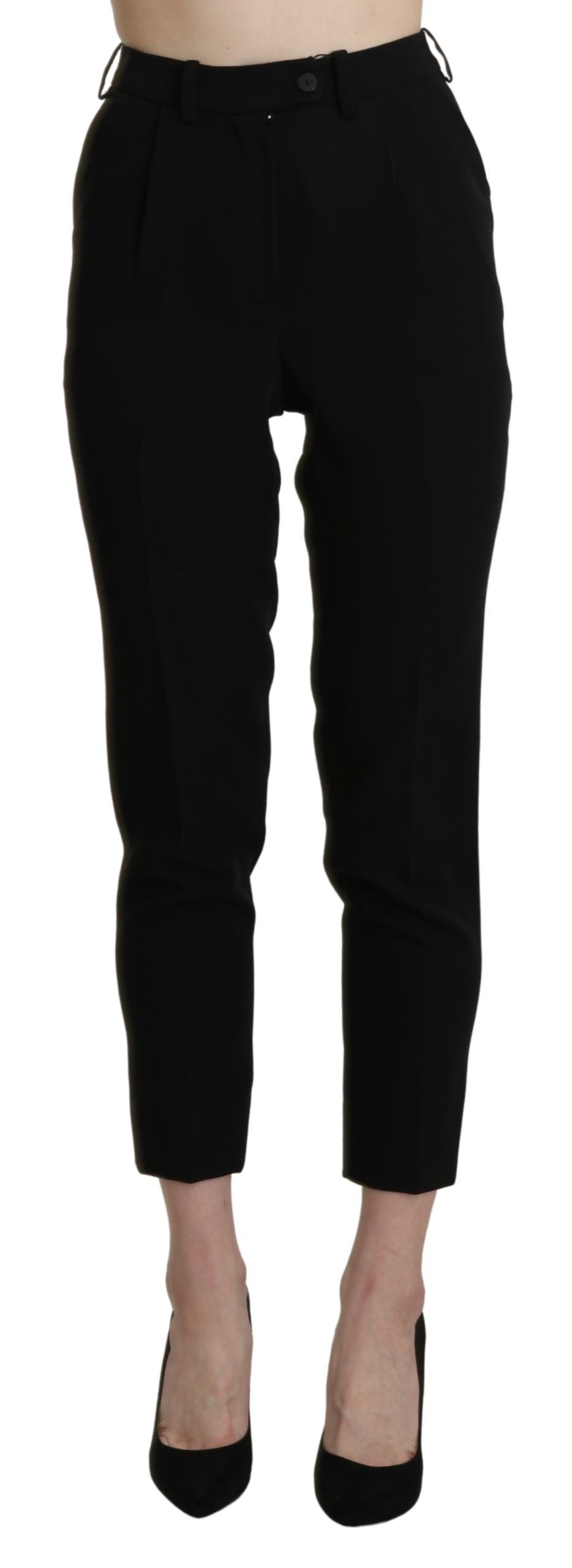 BENCIVENGA Black High Waist Skinny Cropped Dress Trouser Women's Pant