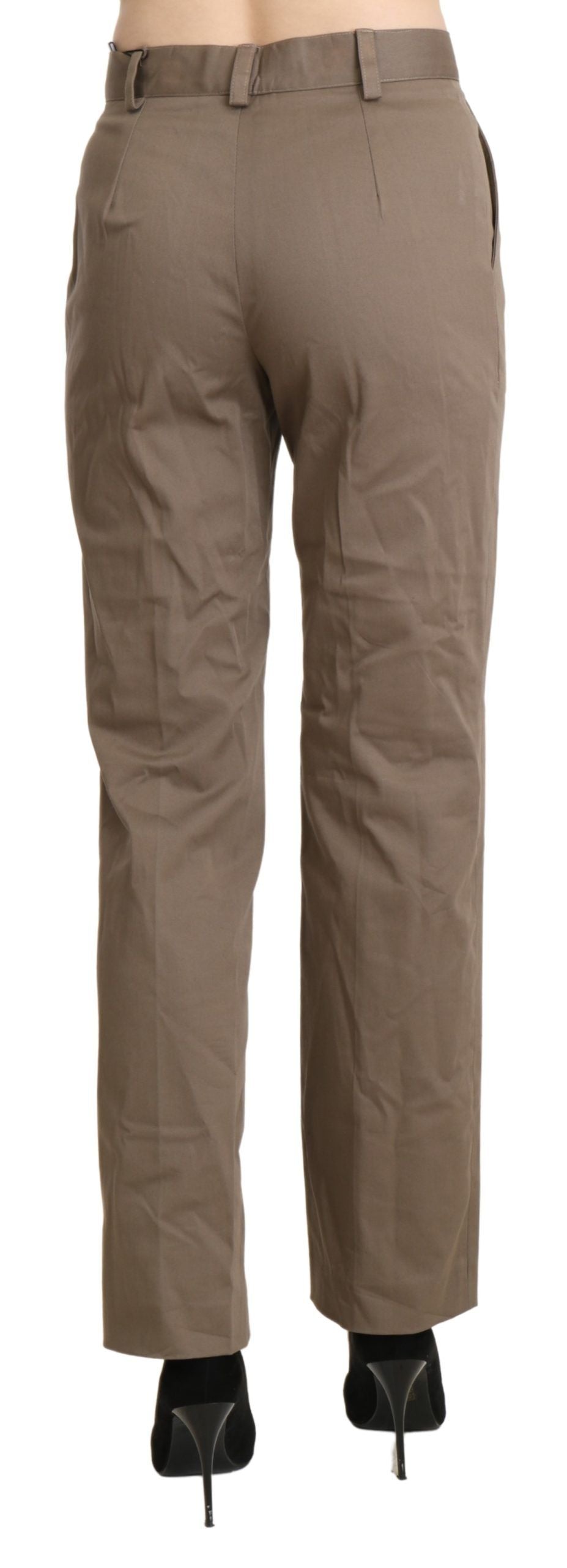 BENCIVENGA Brown High Waist Straight Dress Trouser Women's Pants