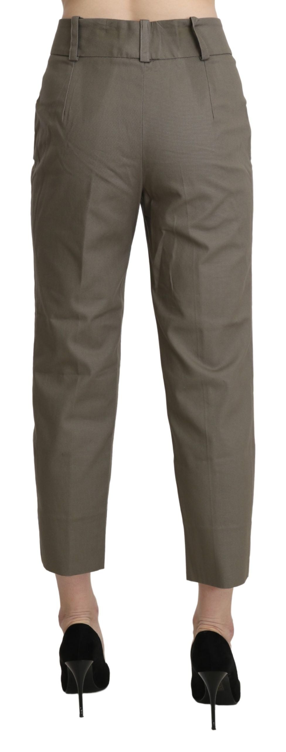BENCIVENGA Gray High Waist Cropped Dress Trouser Women's Pants