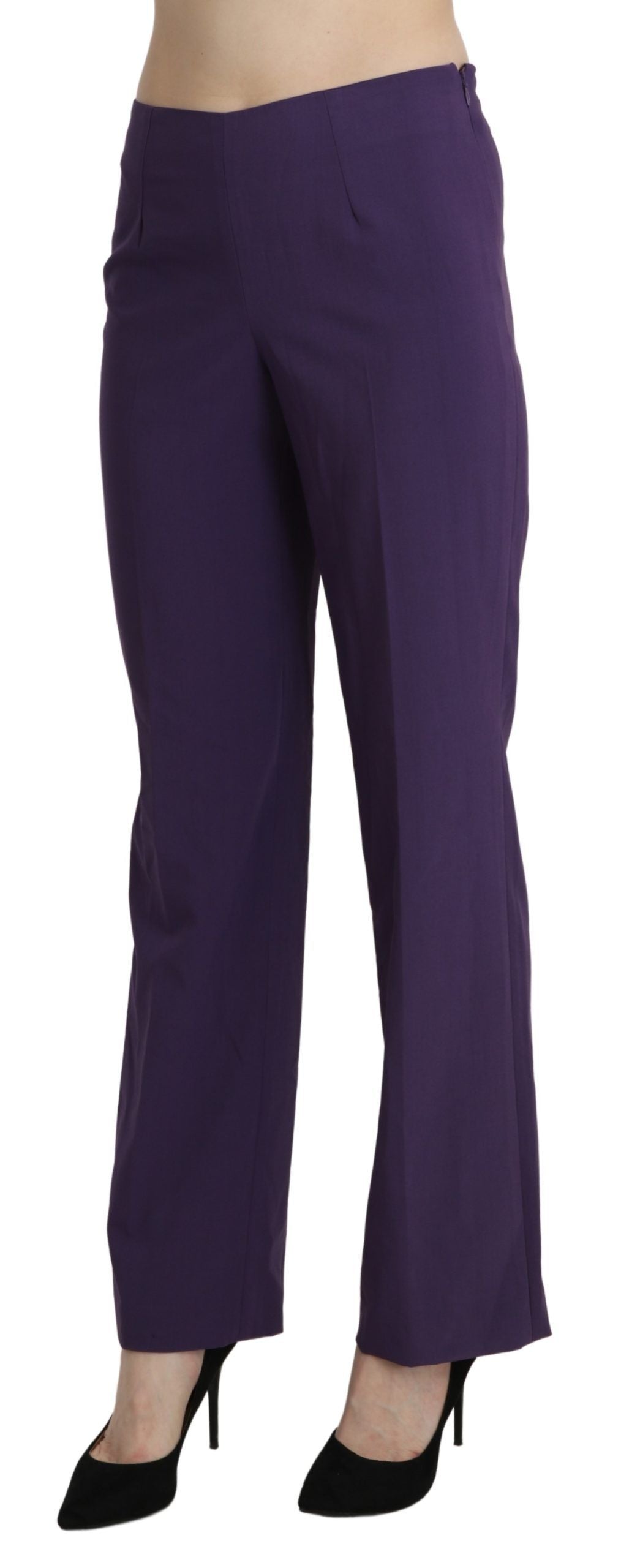 BENCIVENGA Purple High Waist Straight Dress Trouser Women's Pants