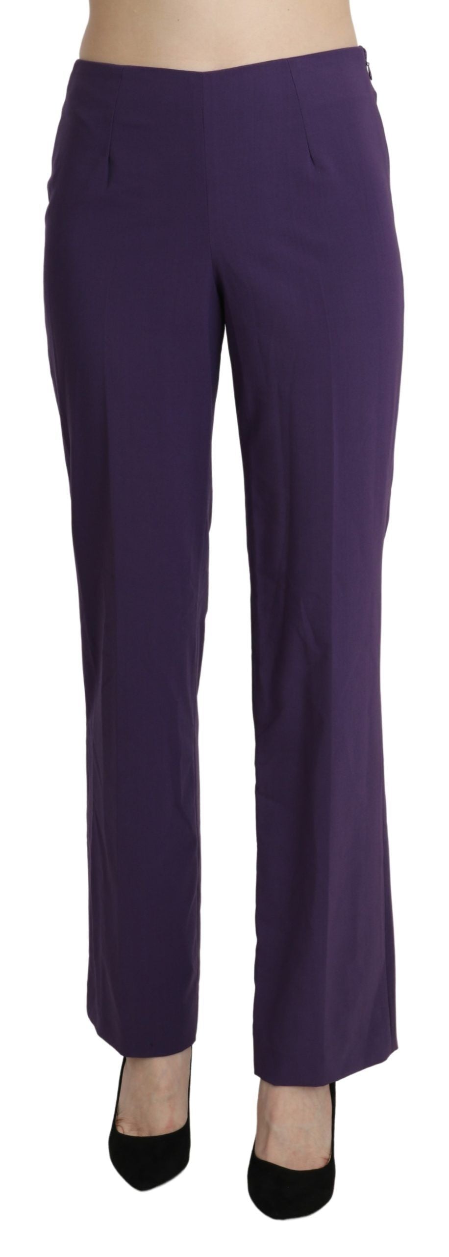 BENCIVENGA Elegant High Waist Violet Straight Women's Pants