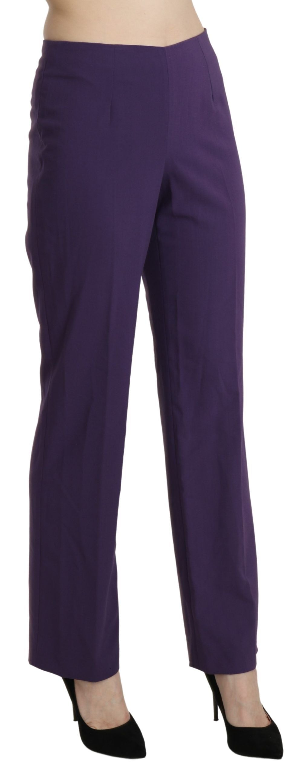 BENCIVENGA Purple High Waist Straight Dress Trouser Women's Pants