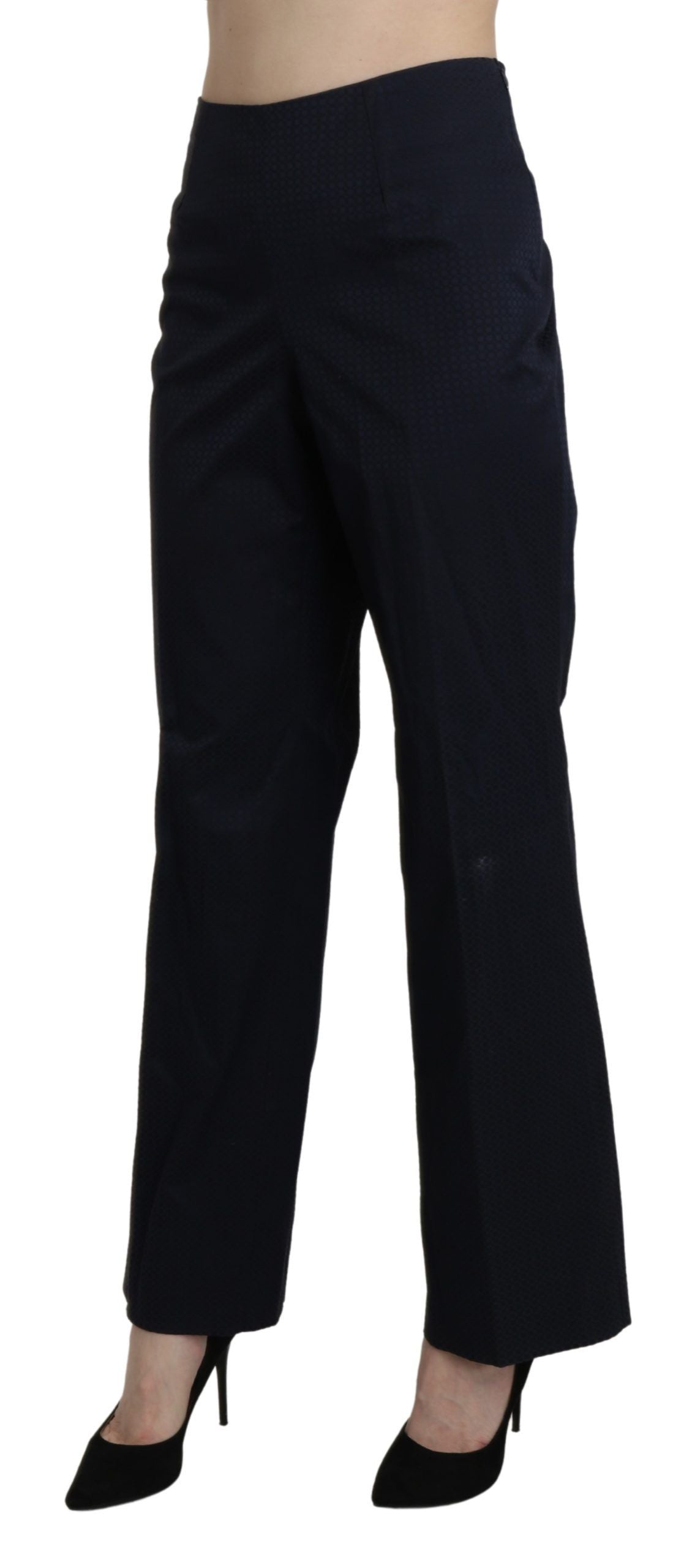 BENCIVENGA Navy Blue High Waist Straight Dress Trouser Women's Pants